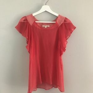 Vanessa Bruno Sheer Flutter Sleeve top